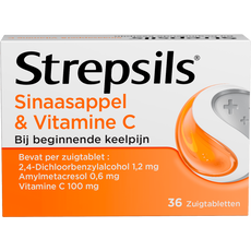 Strepsils Sinaasappel & Vitamine C Zuigtabletten 36 Stuks