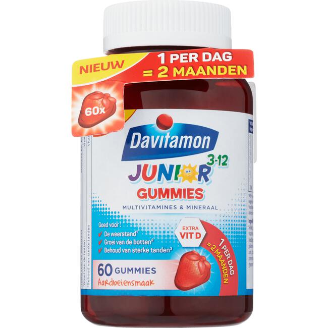 Davitamon Junior 3-12 Gummies Aardbeiensmaak