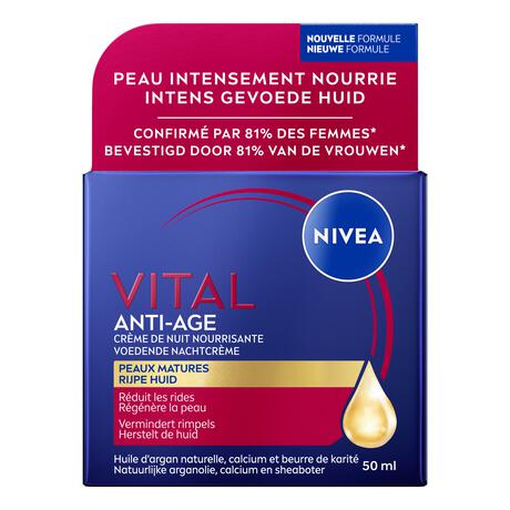 NIVEA Vital Herstellende Nachtcrème Oudere Huid 50 ML