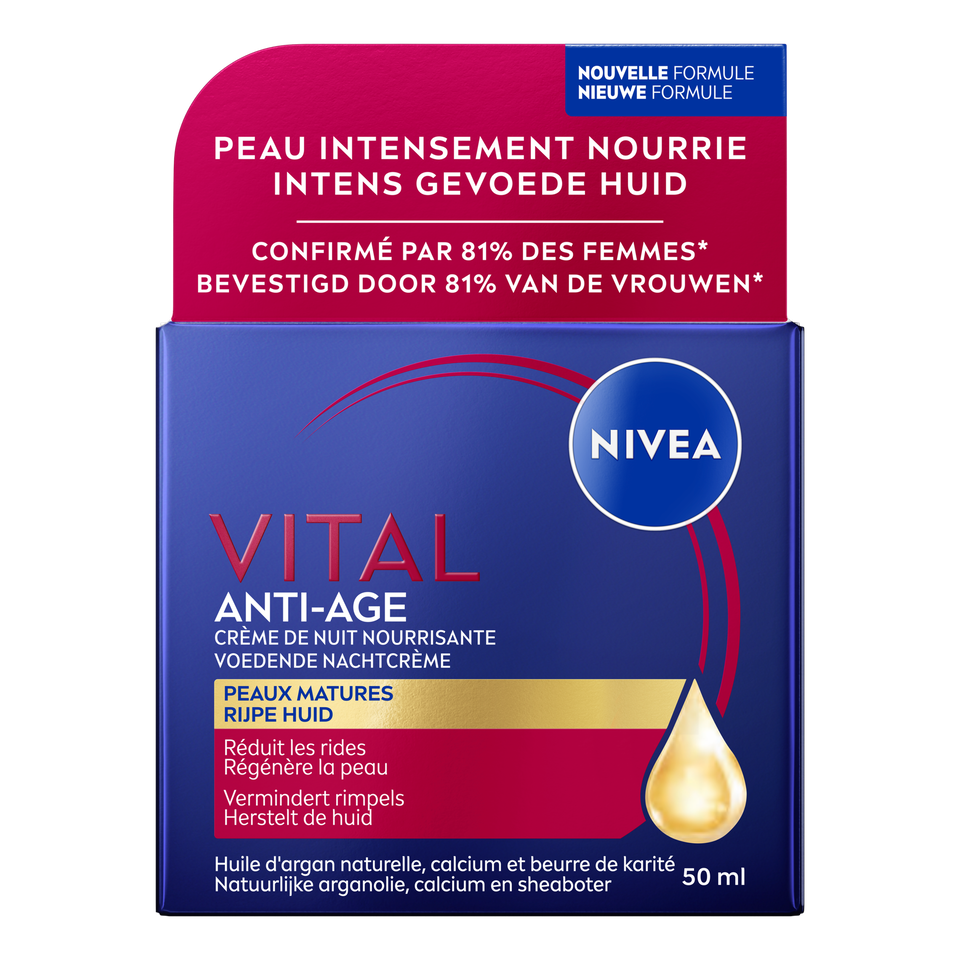 NIVEA Vital Herstellende Nachtcrème Oudere Huid 50 ML