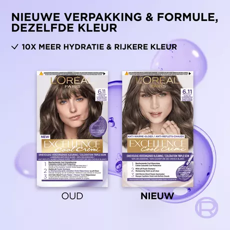 L'Oréal Paris Excellence Cool Creams Haarverf 6.11 Ultra Ash Donkerblond