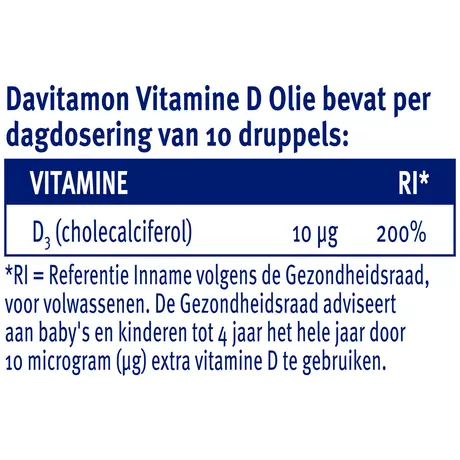 Davitamon Vitamine D Olie Suikervrij 25 ML