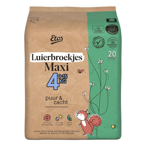 Etos Puur & Zacht Luierbroekjes Maxi Maat 4 8-15 kg 20 stuks