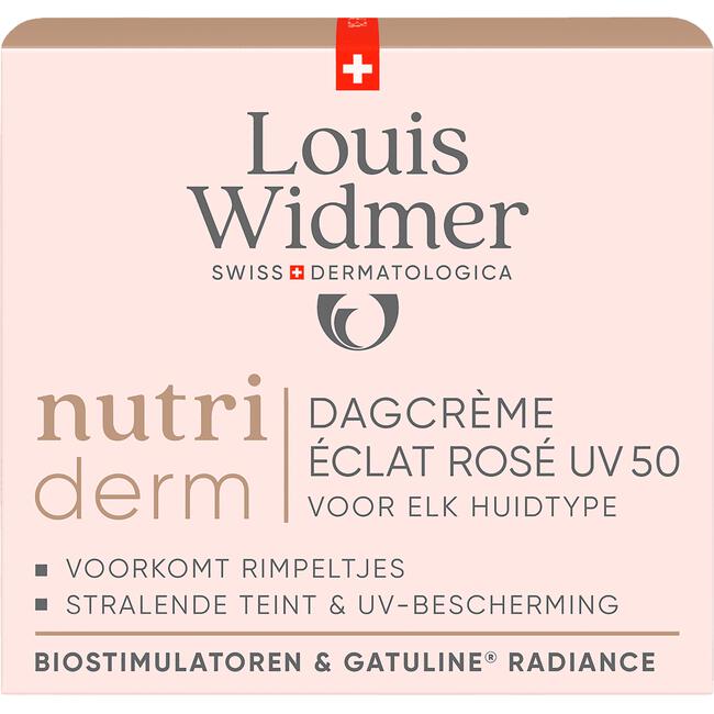 Louis Widmer Nutriderm Dagcrème Éclat Rosé UV SPF 50 Licht Geparfumeerd 50 ML