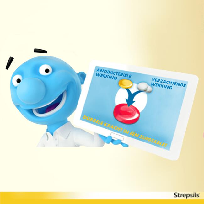 Strepsils Keeltabletten Aardbei Suikervrij 24 stuks