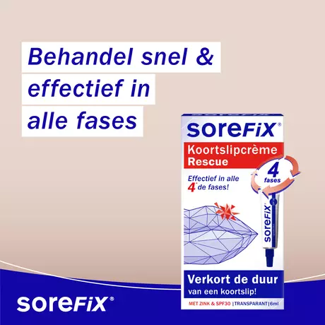 SoreFix Rescue Op Zink Gebaseerde Koortslipcr�me 6 ML