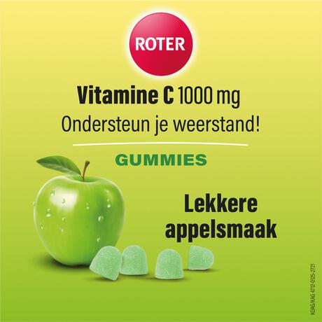 Roter 1000mg Vitamine C Gummy Juicy Apple 30 stuks