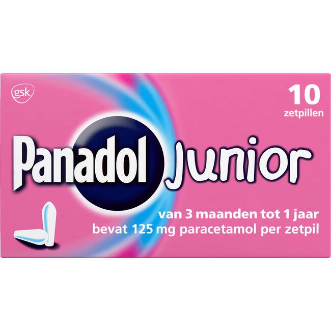 Panadol Junior Zetpillen 125 mg voor Kinderen van 3 maanden tot 1 jaar 10 stuks