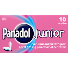 Panadol Junior Zetpillen 125 mg voor Kinderen van 3 maanden tot 1 jaar 10 stuks