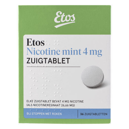 Etos Nicotine Mint 4 MG Zuigtabletten 36 stuks