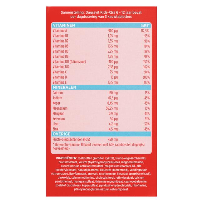 Dagravit Kids-Xtra 6-12 jaar 60 kauwtabletten