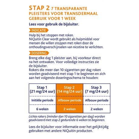 NiQuitin Clear Pleisters 14 mg Stoppen met roken