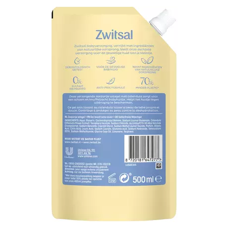 Zwitsal Zeepvrije Wasgel Refill 500 ML