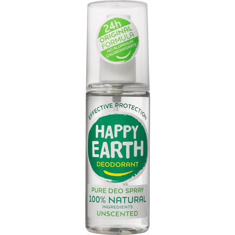 Happy Earth 100% Natuurlijke Unscented Deodorant Spray 100 ML