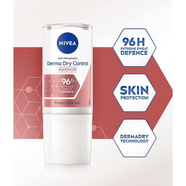 NIVEA Derma Dry Control Maximum Deodorant Roller 50 ML