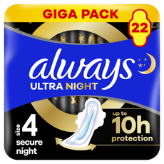 Always Maandverband Ultra Secure Night Wings Giga Pack 22 stuks