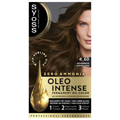 Syoss Oleo Intense Permanente Haarkleuring 4-60 Goudbruin/Châtain Doré