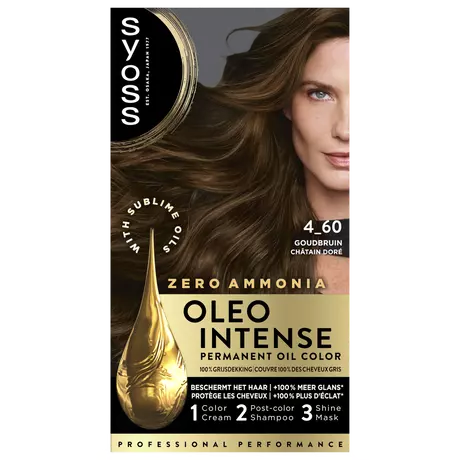 Syoss Oleo Intense Permanente Haarkleuring 4-60 Goudbruin/Châtain Doré