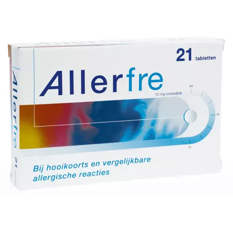 Allerfre Antihooikoorts Loratadine 10 MG Tabletten 21 Stuks