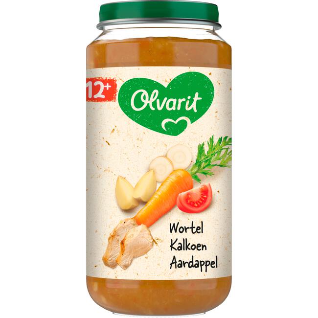 Olvarit Wortel Kalkoen Aardappel Babyhapje 12+ maanden 250 GR