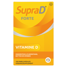 Supra D Forte, vitamine d voor sterke botten en spieren 100 parelcapsules
