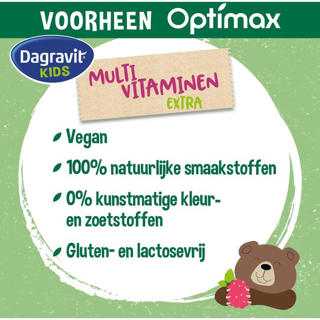 Dagravit Natural Kids Multi Framboos Hooggedoseerd 60 Dragees