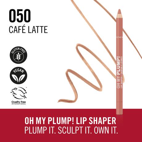 Rimmel London Oh My Plump! Lip Liner - Nude - 050 Café Latte