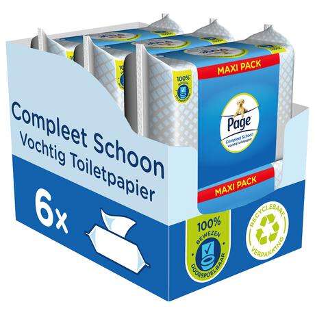 Page Vochtig Toiletpapier Compleet Schoon Maxi Voordeelverpakking