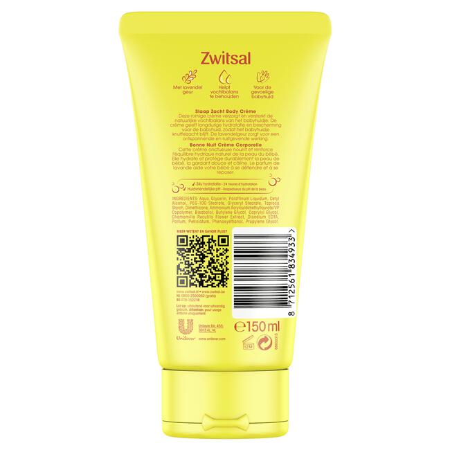 Zwitsal Baby Body Crème Lavende Huidverzorgingl 200 ML