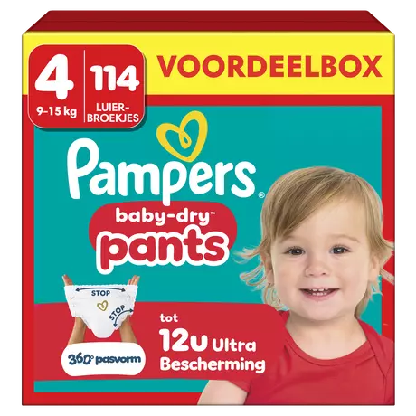 Pampers Baby Dry Pants Voordeelbox Luierbroekjes Maat 4 9-15 kg 114 stuks