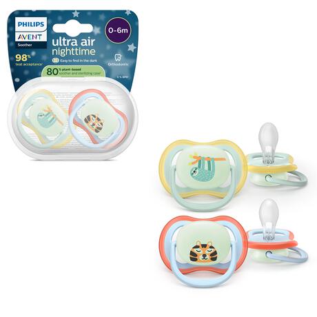 Philips Avent Fopspeen Ultra Air Night 0-6M SCF376/24 2 stuks