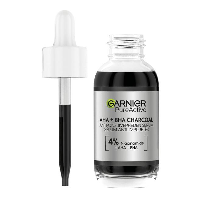 Garnier PureActive AHA + BHA Charcoal Anti-Onzuiverheden Serum 30 ML