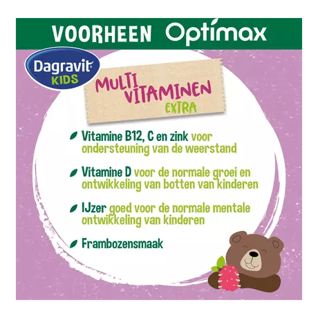 Dagravit Natural Kids Multi Framboos Kauwtabletten 60 stuks