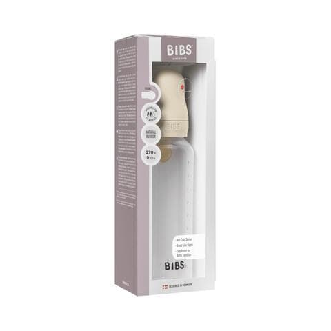 BIBS Babyfles 270 ML Ivory met Latex speen en opvouwbaar trechtertje
