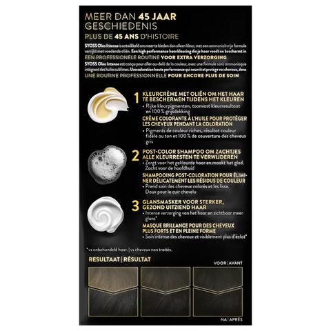 Syoss Oleo Intense  Permanente Haarkleuring 1-10 Intens Zwart/Noir Intense