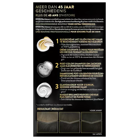 Syoss Oleo Intense  Permanente Haarkleuring 1-10 Intens Zwart/Noir Intense