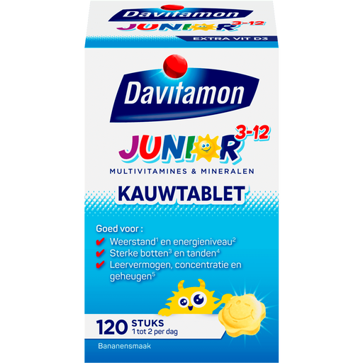 Davitamon Junior 3-12 Kauwtabletten Bananensmaak 120 stuks