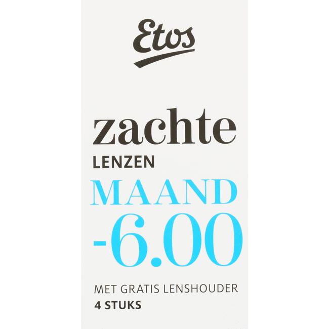 Etos Maandlenzen -6 + Lenshouder 4 stuks