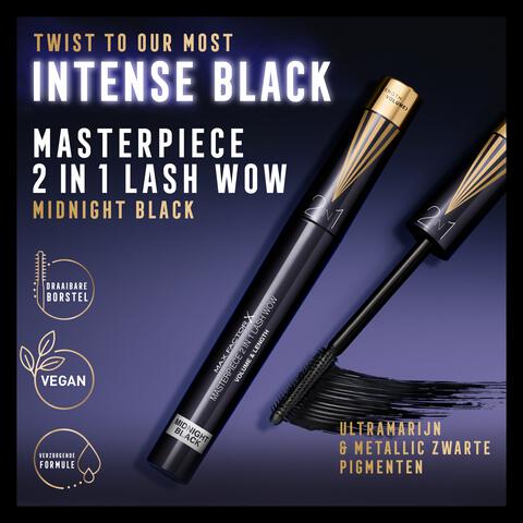 Max Factor Masterpiece 2In1 Lash Wow Mascara 03 Midnight Black