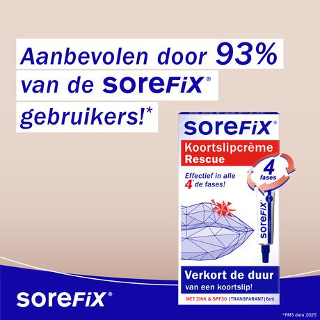 SoreFix Rescue Op Zink Gebaseerde Koortslipcrème 6 ML