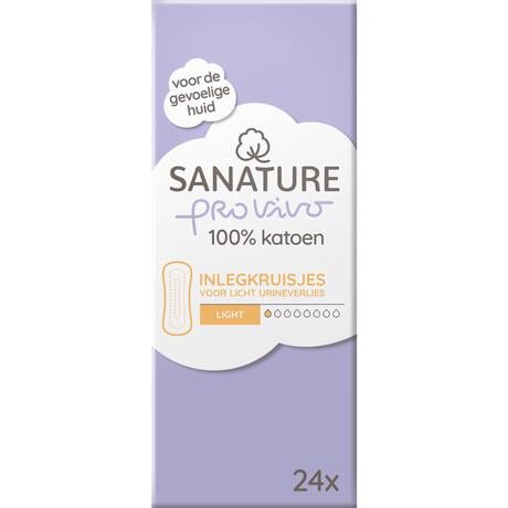 Sanature Pro Vivo 100% Katoenen Incontinentie Inlegkruisjes Light 24 stuks