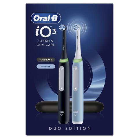 Oral-B iO 3 Zwart & Blauw Duo Elektrische Tandenborstels