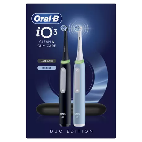 Oral-B iO 3 Zwart & Blauw Duo Elektrische Tandenborstels