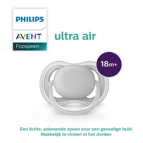 Philips Avent Ultra Air – Ademend en lichtgewicht fopspeen (18mnd+) – 2 stuks - SCF349/50