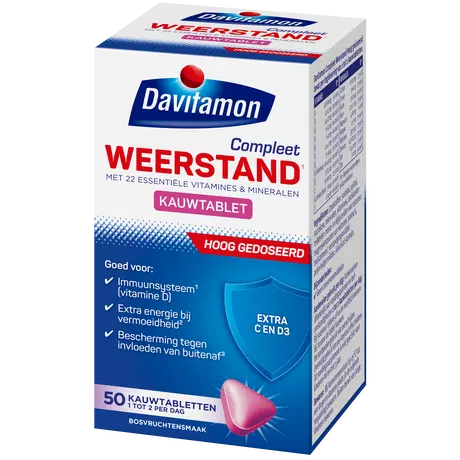 Davitamon Compleet Weerstand Vitamine C & D3 Forte Kauwtabletten 50 stuks