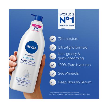 NIVEA Express Hydraterende Body Lotion Pomp 400 ML
