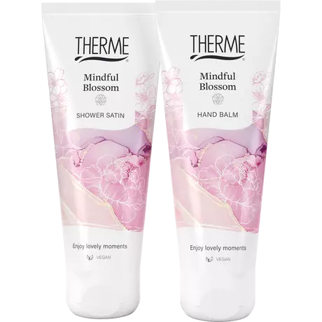 Therme Mindful Blossom Hand Balm + Shower Satin 75ml Geschenkset