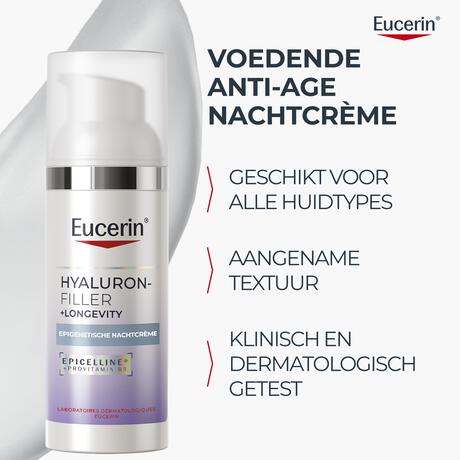 Eucerin Hyaluron-Filler + Longevity Epigenetisch Anti-Age Nachtcrème 50 ML