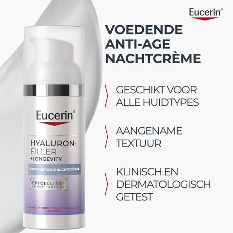 Eucerin Hyaluron-Filler + Longevity Epigenetisch Anti-Age Nachtcrème 50 ML