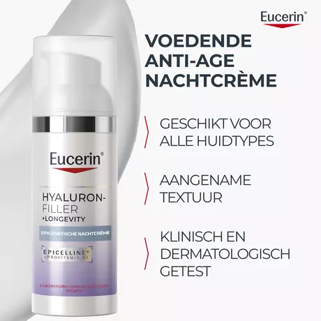Eucerin Hyaluron-Filler + Longevity Epigenetisch Anti-Age Nachtcrème 50 ML